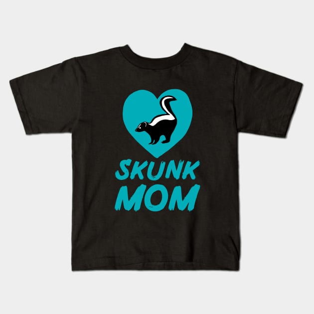 Skunk Mom for Skunk Lovers, Blue Kids T-Shirt by Mochi Merch